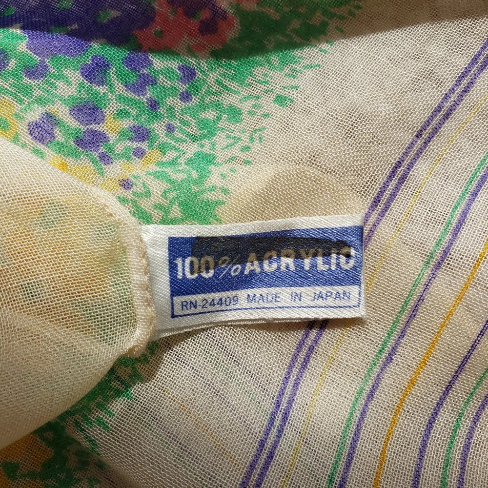 1970s Vintage Scarf 100 % Acrylic made in Japan